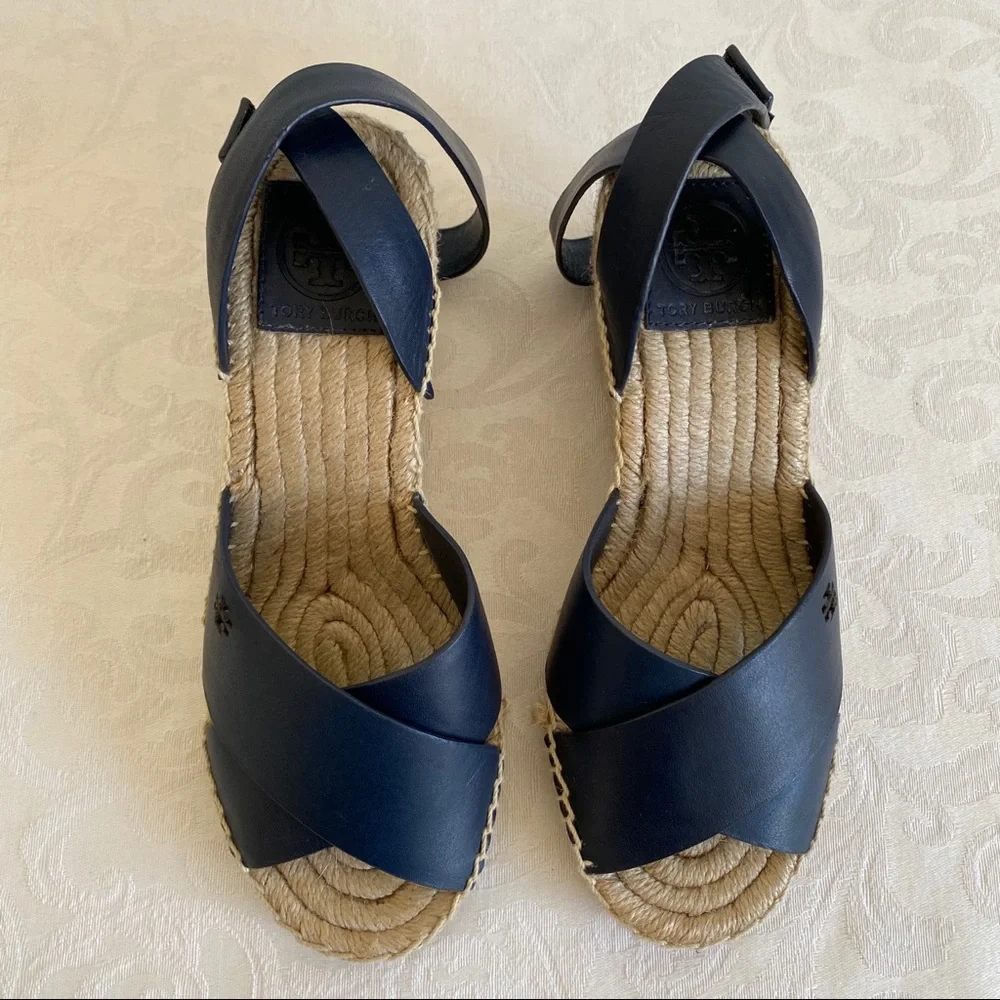 Tory Burch Bima Leather wedge Espadrille Sandal
